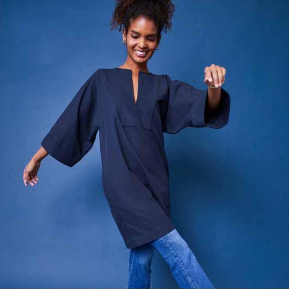 Voyageur by Mersea La Tunique navy blue cotton dress